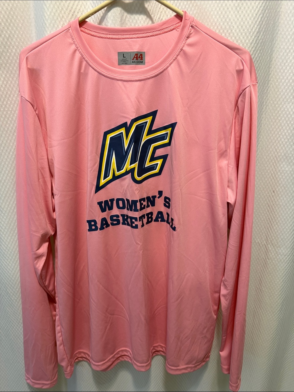 Merrimack College Women's Long Sleeve Basketball Tee - Pink